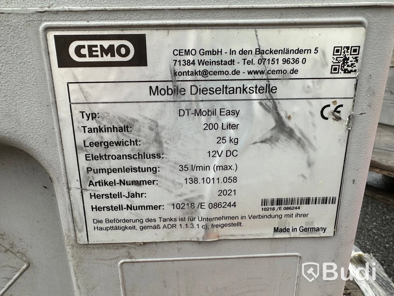 DIESELTANK 200 liter CEMO  DT-Mobil Easy Utan pump
