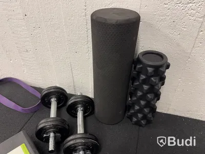 Hantelset och foam-rollers