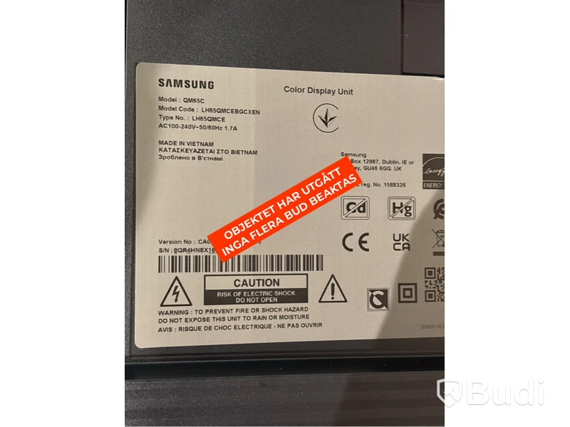 Skärm, Samsung, 65 tum