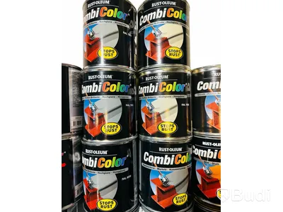 Parti med  rostskyddsprimer och metallgrundfärg Rust-oleum, CombiPrimer och CombiColour, Totalt ord. pris inkl. moms: ca 7500 kr