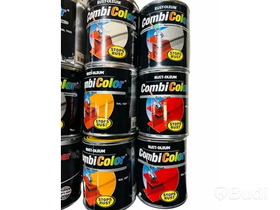 Parti med  rostskyddsprimer och metallgrundfärg Rust-oleum, CombiPrimer och CombiColour, Totalt ord. pris inkl. moms: ca 7500 kr