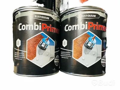Parti med  rostskyddsprimer och metallgrundfärg Rust-oleum, CombiPrimer och CombiColour, Totalt ord. pris inkl. moms: ca 7500 kr