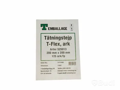 Tätningstejp — T-Flex, ark 200x200 mm, Totalt ord. pris inkl. moms: ca 2800 kr