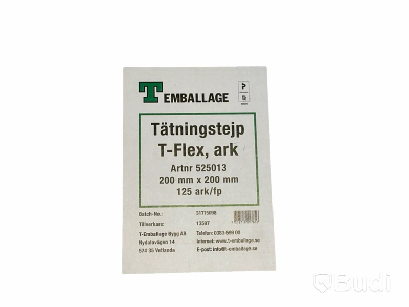 Tätningstejp — T-Flex, ark 200x200 mm, Totalt ord. pris inkl. moms: ca 2800 kr