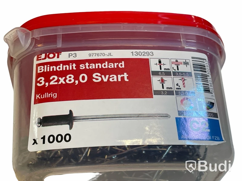 2 st. Blindnit 1000-pack — Ejot, 3,2x8,0, Totalt ord. pris inkl. moms: ca 2000 kr