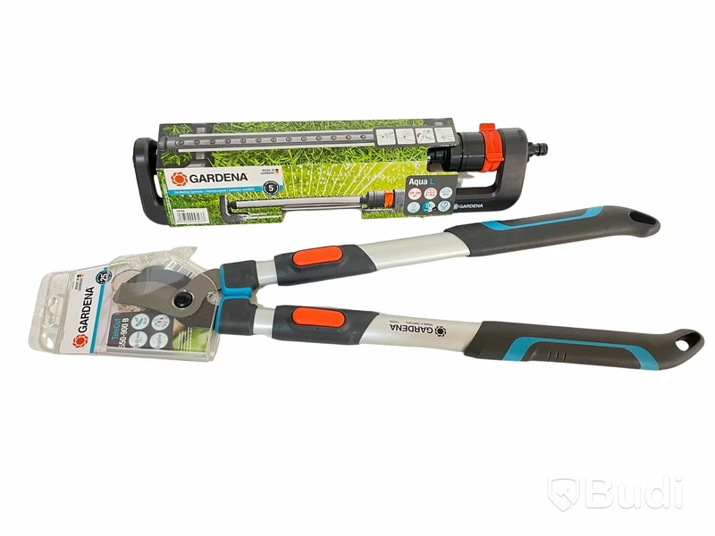 Grensax + Vattenspridare — Gardena, Totalt ord. pris inkl. moms: ca 800 kr