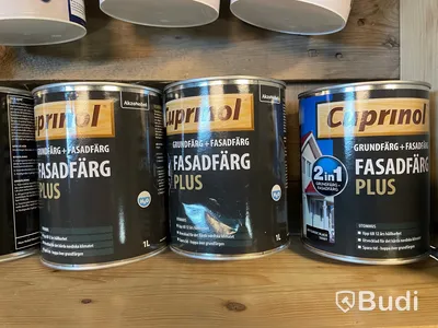 Parti med täcklasyr, vävlim, spackel, färg, Totalt ord. pris inkl. moms: ca 350 kr