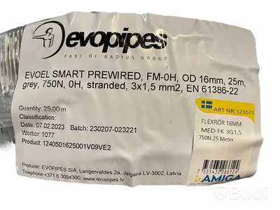 Parti med flexrör elkablar, EXQ, EQLQ, EXLQ, Totalt ord. pris inkl. moms: ca 2600 kr