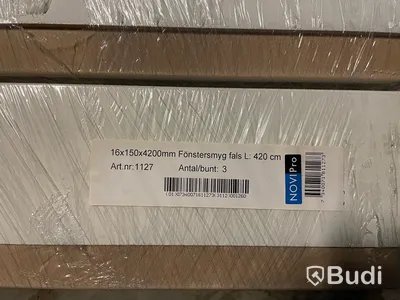 3 st. 3-pack Fönstersmyg m. fals vitmålad — 16x150 mm, 4200 mm