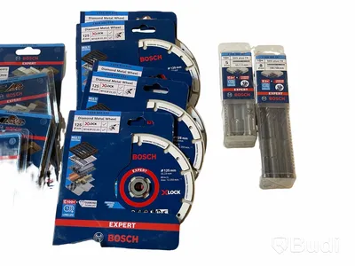 Parti tillbehör till verktyg, sågblad, borrar. Bosch. Totalt ord. pris inkl. moms: ca 2000 kr