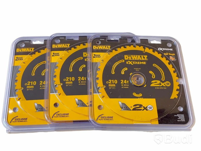 3 st. Sågklinga Dewalt cirkelsåg DT20432 210x30mm 24T, Totalt ord. pris inkl. moms: ca 1050 kr