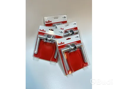 4 st. Ytterdörrhandtag HABO New York borstad krom, Totalt ord. pris inkl. moms: ca 1600 kr