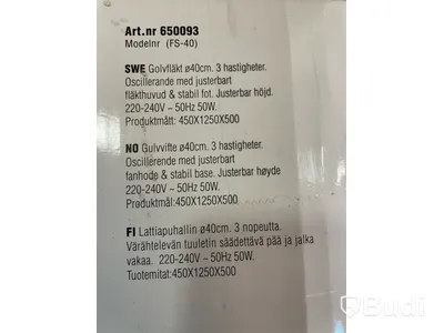 3 st. Golvfläkt Valux. Totalt ord. pris inkl. moms: ca 1350 kr