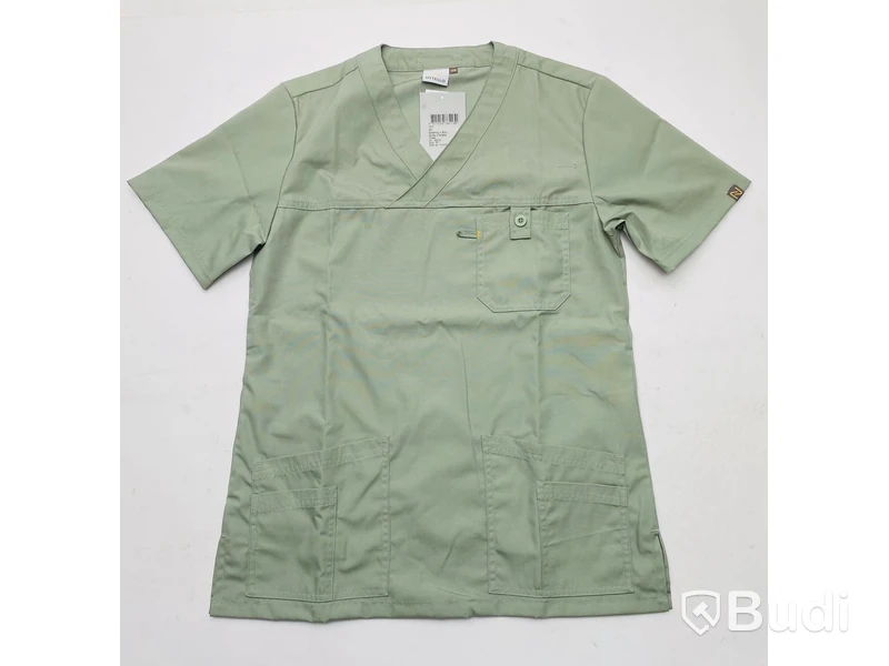 10 st SCRUBS SET unisex ljus olivgrön, 2 stl S och 8 stl M, NYTELLO bussarong och byxa, totalt ord. pris ca: 12000 kr