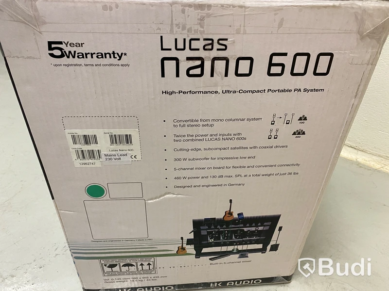 Lucas Nano 600 PA-system, 1xSub, 2xSatelliter