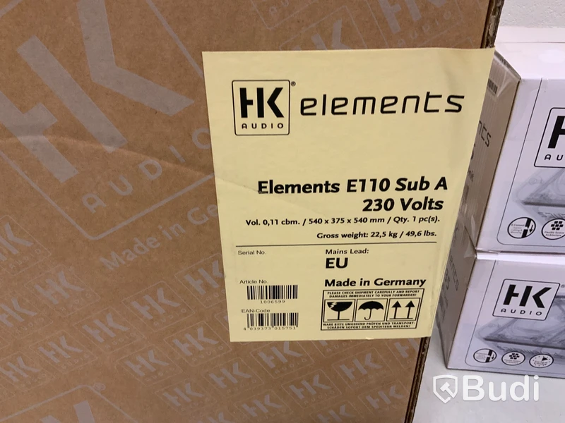 HK Audio PA-kit, HK Elements E110 Sub A, 2x E 435 Mid-High Unit samt EP 1 Pole Mount Nypris ca 17000 SEK