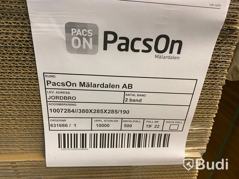 Pall med 300 packlådor 380x285x285
