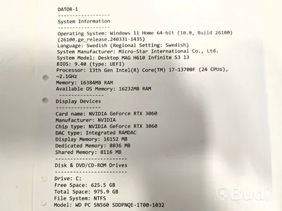 Stationär dator i7 | MSI Gaming Series