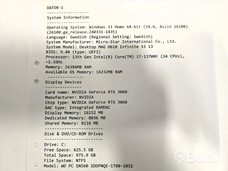 Stationär dator i7 | MSI Gaming Series