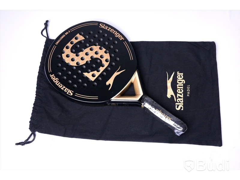 Padelrack - Slazenger Challenge No3 Black, med tillbehör 2 st wristband och 3 st overgrips