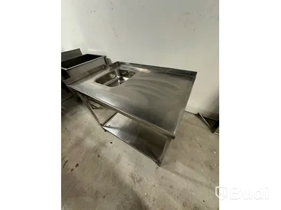 Rostfri bänk med ho