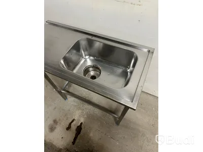 Rostfri bänk med ho - Metos (121x58x90)
