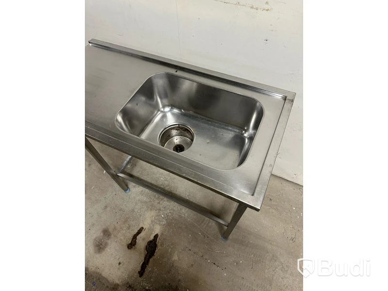 Rostfri bänk med ho - Metos (121x58x90)
