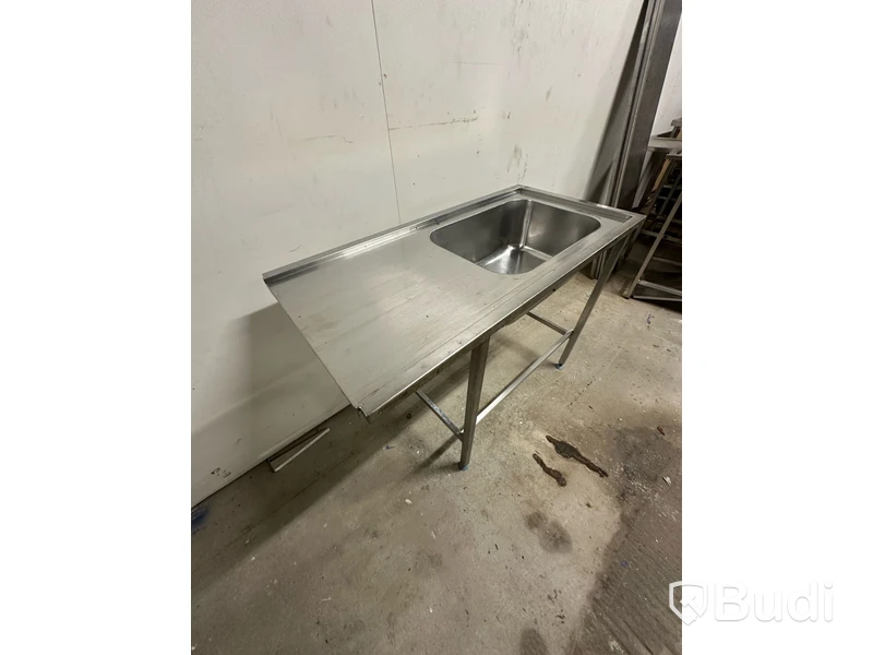 Rostfri bänk med ho - Metos (121x58x90)