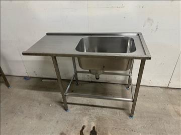 Rostfri bänk med ho - Metos (121x58x90)