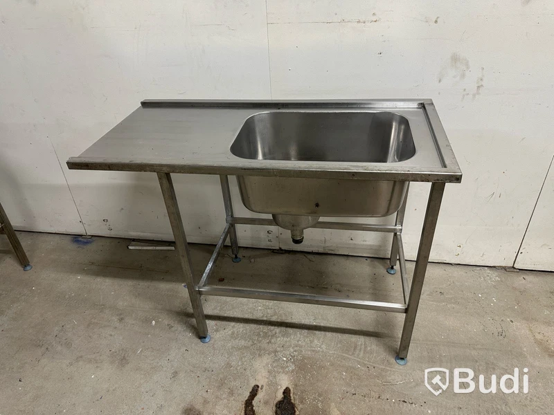 Rostfri bänk med ho - Metos (121x58x90)