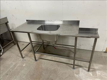 Rostfri bänk Metos (180x65x90) OBS! saknar fötter