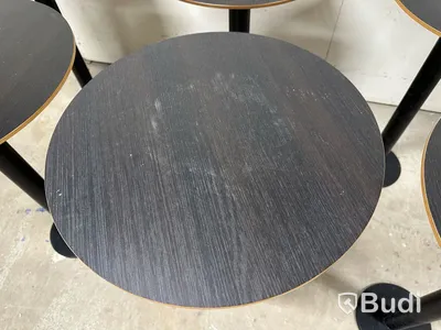 6 st bord metallfot svart Ø50 cm