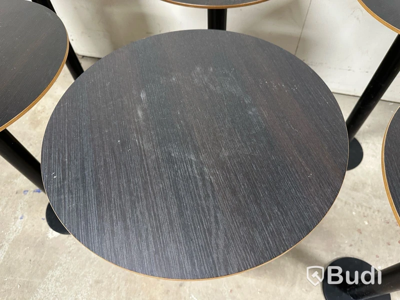 6 st bord metallfot svart Ø50 cm