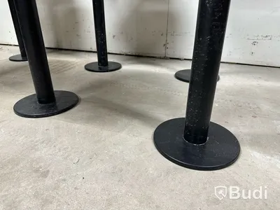 6 st bord metallfot svart Ø50 cm