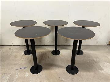  5 st bord med metallfot svart Ø 50 cm obs! referens bild