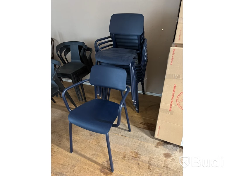 8 st. Stolar i metall, Fermob, blåa