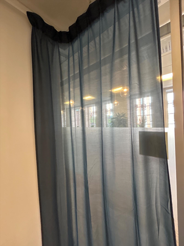 2 st. blå gardinlängder med veckband