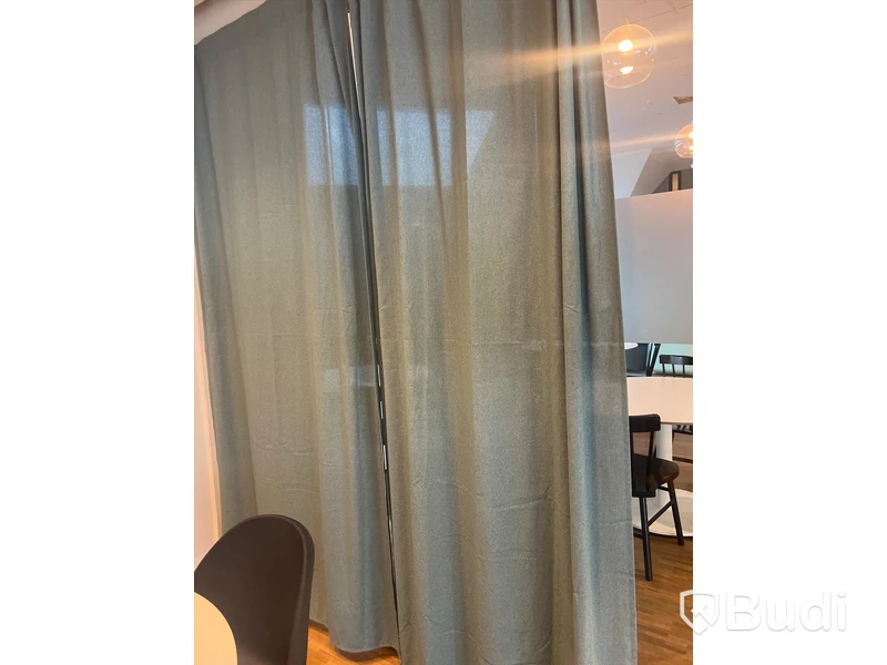 3 st. grågröna gardinlängder