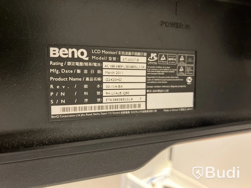 Datorskärm med väggfäste, Benq