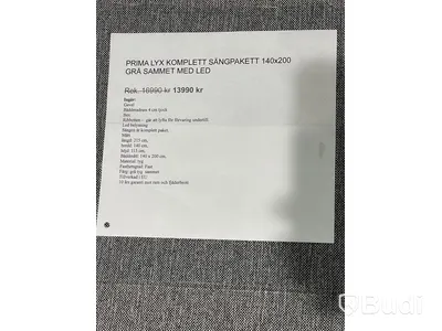 Prima lyx sängpaket 140x200 cm Nypris: 14990 kr