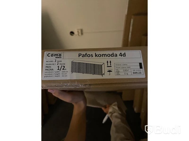 Byrå, svart Pafos,  200x42x82 cm Nypris: 5290 kr