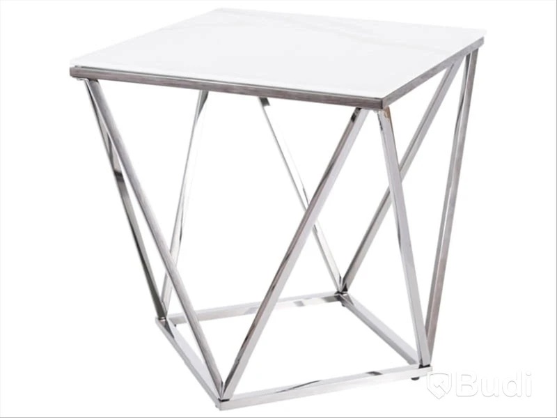 Soffbord vit metall, topp med marmor effekt Nypris: 3290 kr