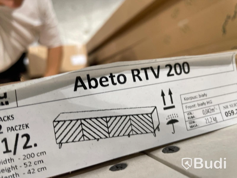 TV-bänk 200 Abeto vit, 200x52x41 cm Nypris: 4990 kr