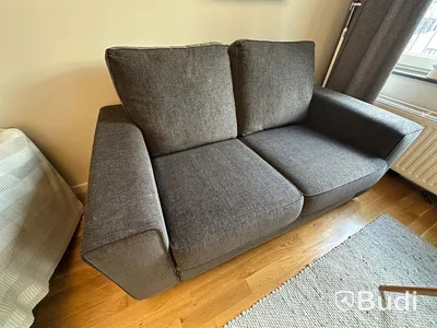 Soffa Möbelform 2-sits, grått tyg, bredd 150 cm