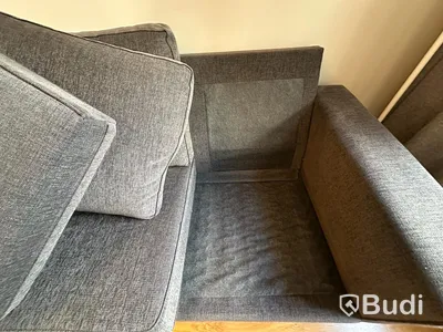 Soffa Möbelform 2-sits, grått tyg, bredd 150 cm