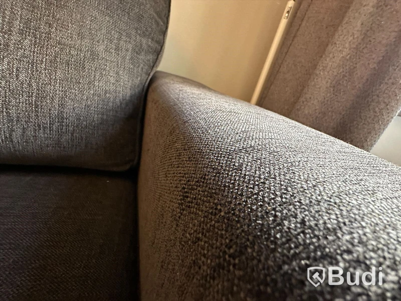 Soffa Möbelform 2-sits, grått tyg, bredd 150 cm
