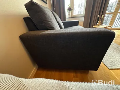 Soffa Möbelform 2-sits, grått tyg, bredd 150 cm