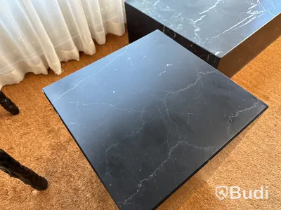 Plinth Table Tall, Black Marble 51x30x30 Menu