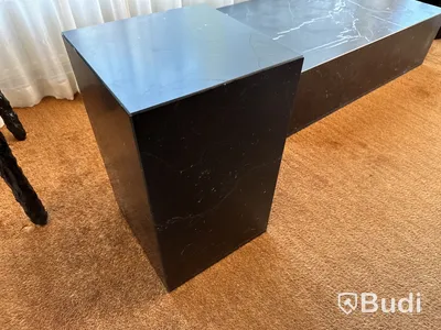 Plinth Table Tall, Black Marble 51x30x30 Menu