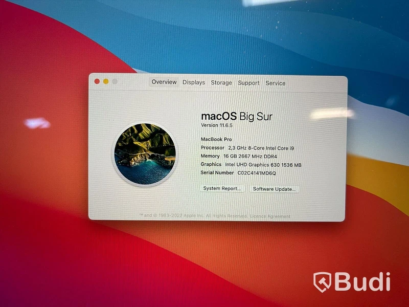 Macbook Pro 16 tum 2019, 1TB SSD, 8 core, 16GB RAM